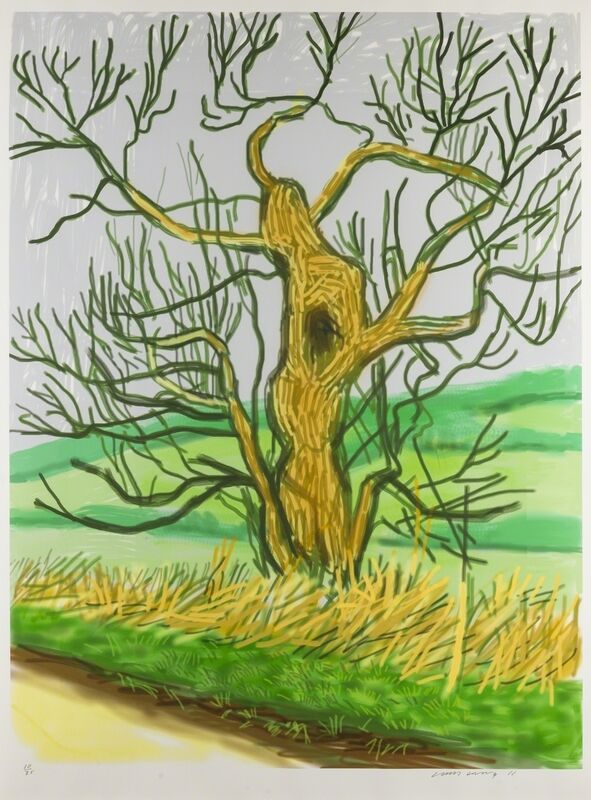 David Hockney, ‘The Arrival of Spring in Woldgate, East Yorkshire in 2011 (Twenty-Eleven) - 22 March 2011’, 2011, Drawing, Collage or other Work on Paper, IPad drawing printed on paper, Forum Auctions