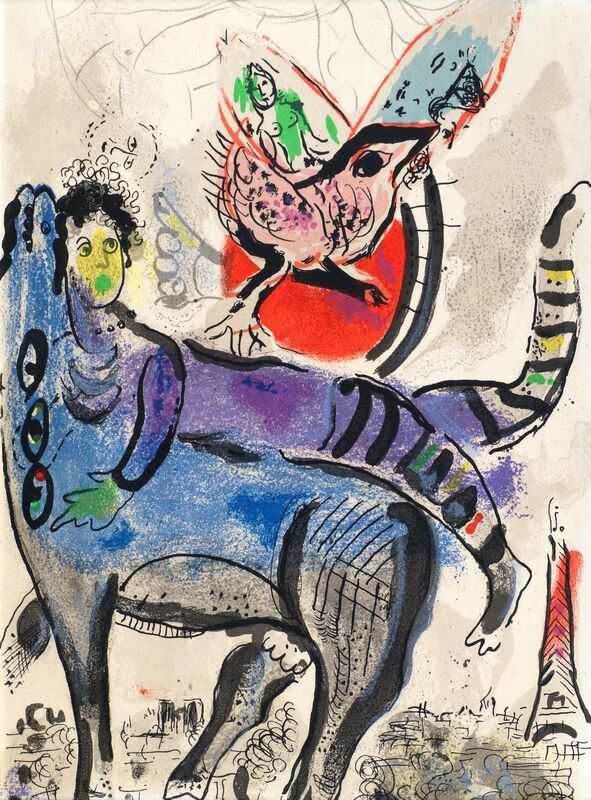 Marc Chagall, ‘La Vache Bleue’, 1967, Print, Lithograph Printed In Colors, Roseberys