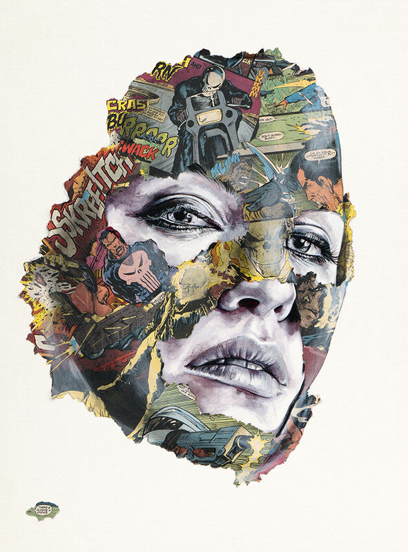 Sandra Chevrier, ‘La Cage, le soir brûlé’, 2020, Mixed Media, Mixed media on paper mounted on wood, Hashimoto Contemporary