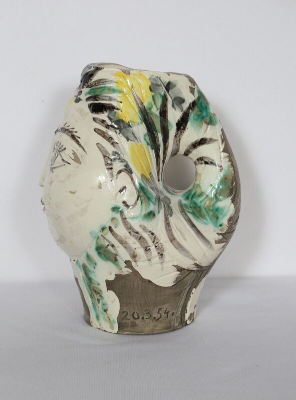 Pablo Picasso, ‘Woman's Head, Decorated with Flowers’, 1954, Design/Decorative Art, White earthenware clay, grey patina, RoGallery