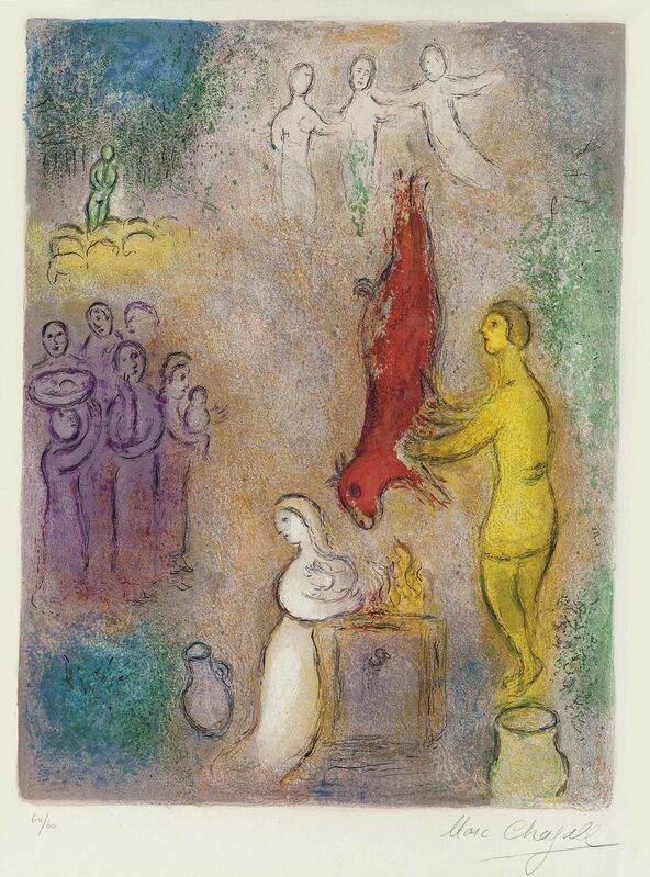 Marc Chagall, ‘Sacrifice aux Nymphes, from Daphnis et Chloé’, 1961, Print, Lithograph in colors, on Arches paper, Christie's