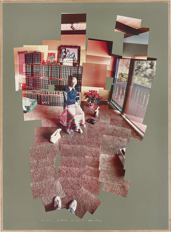 David Hockney, ‘My Mother, Los Angeles, Dec 1982’, 1982, Drawing, Collage or other Work on Paper, Photographic collage, on green card, the full sheet., Phillips