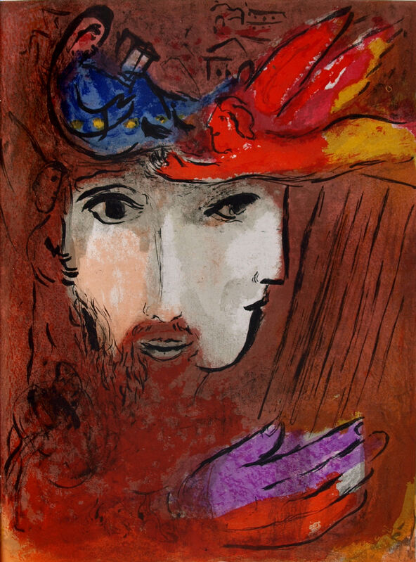 Marc Chagall, ‘David und Bathseba – Bibel I’, 1956, Print, Lithograph, Galerie Raphael