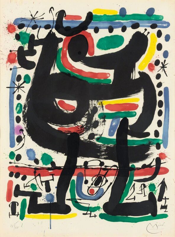 Joan Miró, ‘POSTER FOR THE OPENING OF MOURLOT ATELIER IN NEW YORK (M. 512)’, 1967, Print, Color lithograph on Rives BFK paper, Doyle
