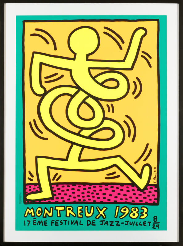 Keith Haring, ‘Montreux Jazz Festival(green)’, 1983, Print, Color printing lithograph with text, Lorenzin Fine Art
