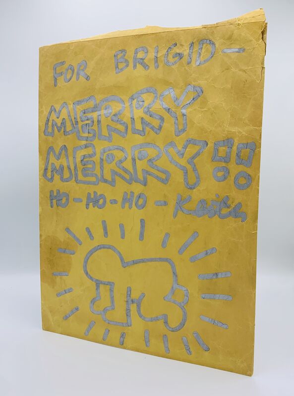 Keith Haring, ‘Untitled (Merry Christmas | Radiant Baby)’, ca. 1984, Mixed Media, Envelope, Silver marker pen, red ink, Pop Shop stickers, Artificial Gallery