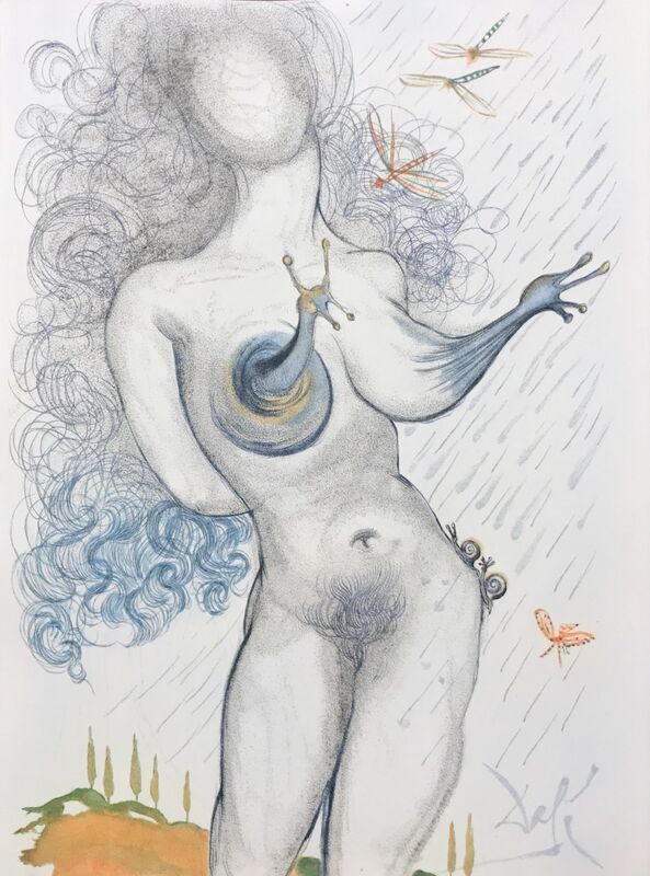 Salvador Dalí, ‘Casanova - Nude with snail breasts ’, 1967, Drawing, Collage or other Work on Paper, Original engraving, Dali Paris