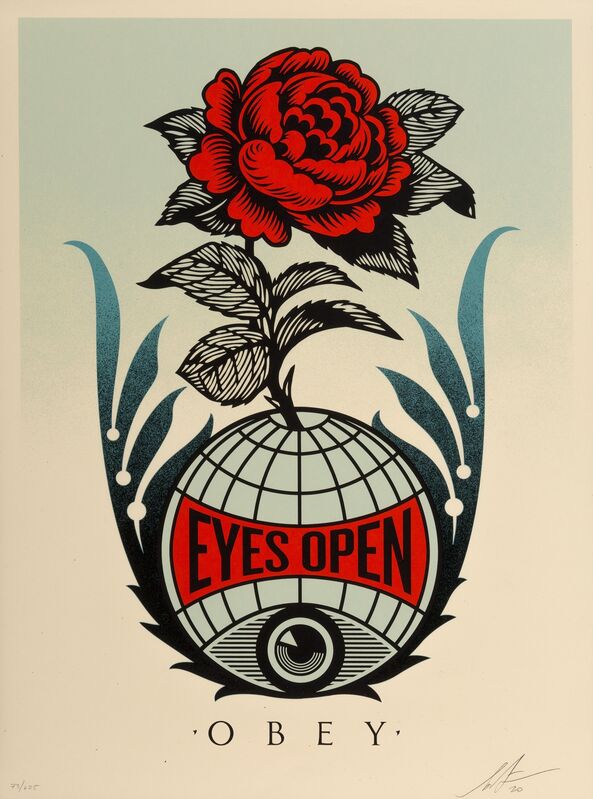 Shepard Fairey, ‘Eyes Open’, 2020, Print, Screenprint on thick speckled cream paper, Heritage Auctions