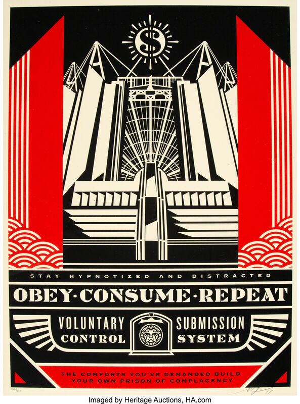Shepard Fairey, ‘Church of Consumption’, 2017, Print, Screenprint in colors on cream speckled paper, Heritage Auctions