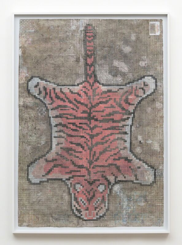 Simon Evans™, ‘Another Another Prayer Rug, the Continuing Story of Bungalow Bill’, 2018, Drawing, Collage or other Work on Paper, Paper, pencil, gel pen, acrylic, Fortes D'Aloia & Gabriel