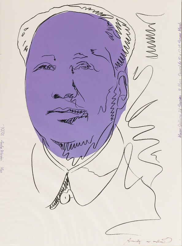 Andy Warhol, ‘Mao’, 1974, Print, Screenprint in purple and black on wallpaper, Skinner