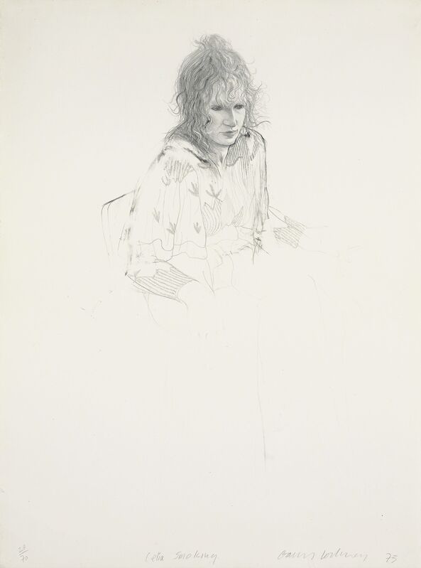 David Hockney, ‘Celia smoking’, 1973, Print, Lithograph on Angoumois handmade paper, Christie's