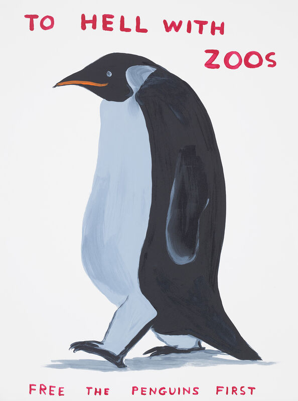David Shrigley, ‘To Hell With Zoos’, 2021, Print, Screenprint in colours with varnish overlay, on Somerset Satin paper, the full sheet., Phillips