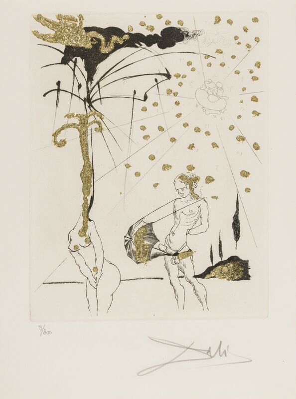 Salvador Dalí, ‘Les Amours Jaunes (Michler & Löpsinger L693-702d)’, 1974, Print, Complete set of 10 drypoints with hand colouring and gold glitter on Arches, Forum Auctions