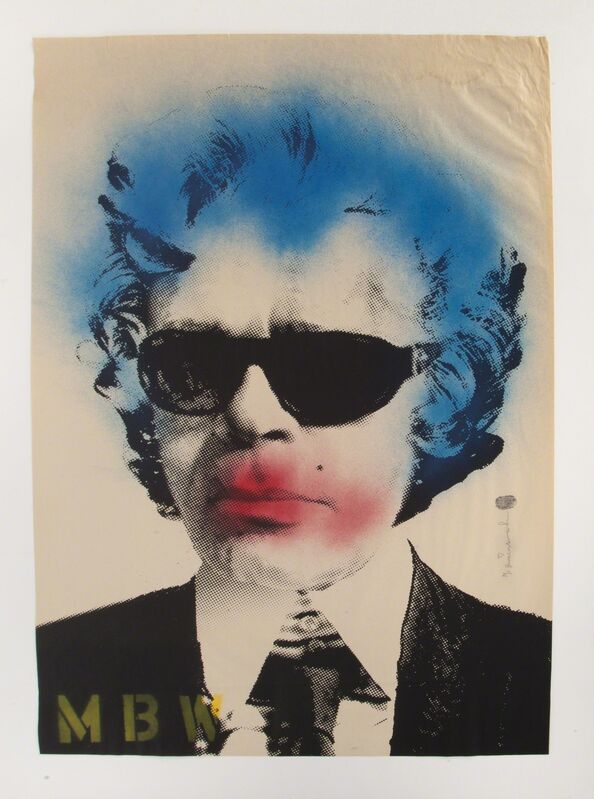 Mr. Brainwash, ‘Karl Lagerfeld’, Print, Screenprint on newsprint paper hand embellished with aerosol, Julien's Auctions