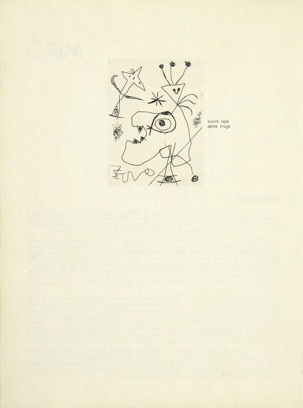 Joan Miró, ‘L'Aigrette (The Plumed Hat)’, 1956, Print, Original etching, Heather James Fine Art Gallery Auction