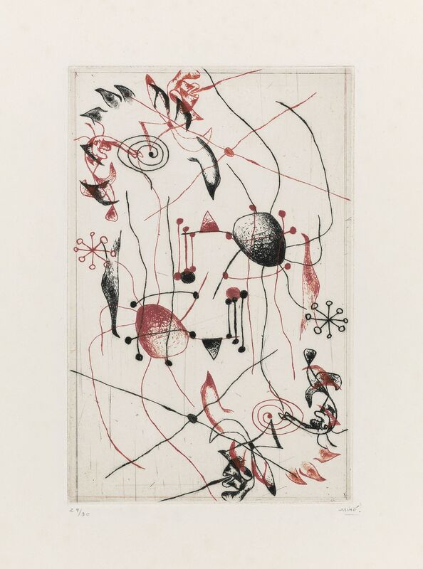 Joan Miró, ‘Série Noire et Rouge: one plate’, 1938, Print, Etching in black and red, on Arches paper, Christie's
