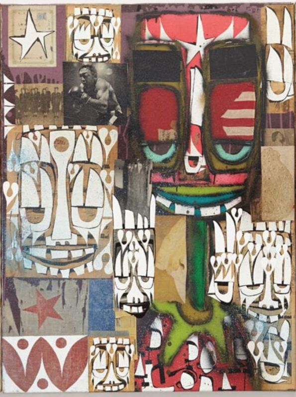 Phil Frost, ‘Sal Pas Sandor’, 2006, Painting, Triptych: gouache, spray enamel, correction fluid, felt-tip pen, paper collage, mixed media on canvas, TAG ARTS
