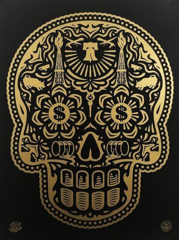 Shepard Fairey, ‘Power and Glory Black and Gold (Large edition of 50)’, 2014, Print, Screenprint, EHC Fine Art