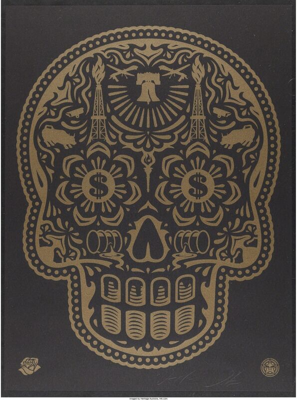 Shepard Fairey, ‘Power & Glory Day of the Dead Skull’, 2008, Print, Screenprint with colors, Heritage Auctions