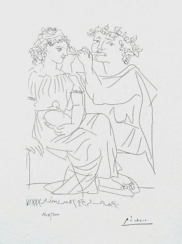 Pablo Picasso, ‘Flute Payer & Girl w/Tambourine’, 1990, Reproduction, Lithograph on wove paper, Art Commerce