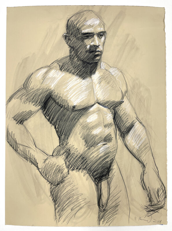 Mark Beard, ‘Untitled Nude Male / On the reverse, seated male nude’, 2000-2001, Drawing, Collage or other Work on Paper, Charcoal on paper, Visual AIDS Benefit Auction