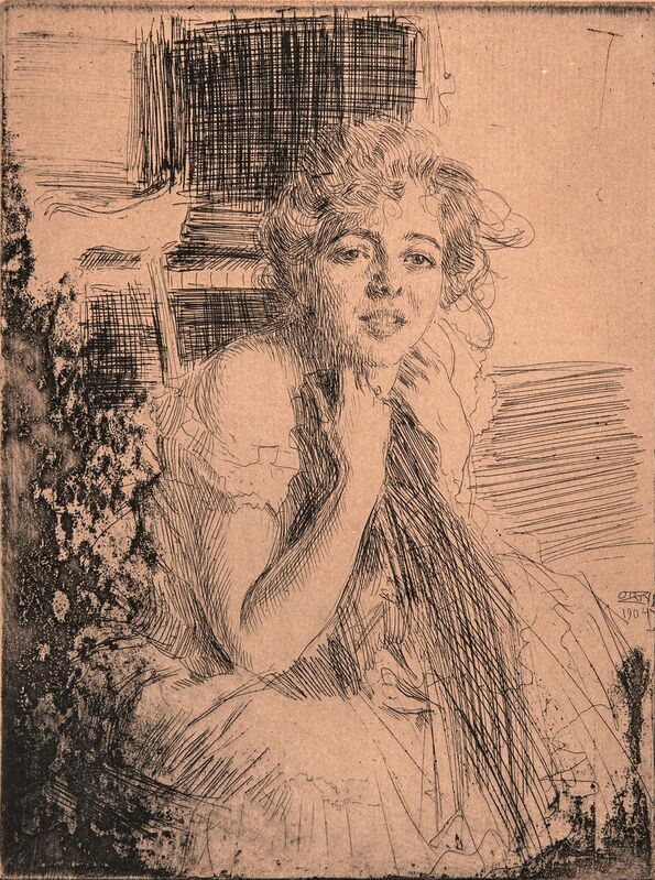 Anders Leonard Zorn, ‘Emma Rasmussen’, 1904, Drawing, Collage or other Work on Paper, Etching with aquatint on laid paper, Skinner