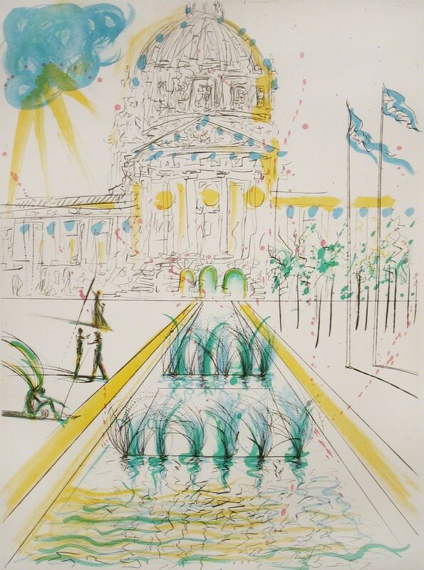 Salvador Dalí, ‘City Hall’, 1970, Print, Drypoint with lithographed color, DTR Modern Galleries