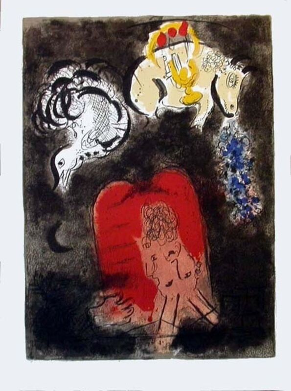 Marc Chagall, ‘Moses and the Tablets of the Law (frontispiece)’, 1966, Print, Lithograph on Arches wove paper, Georgetown Frame Shoppe