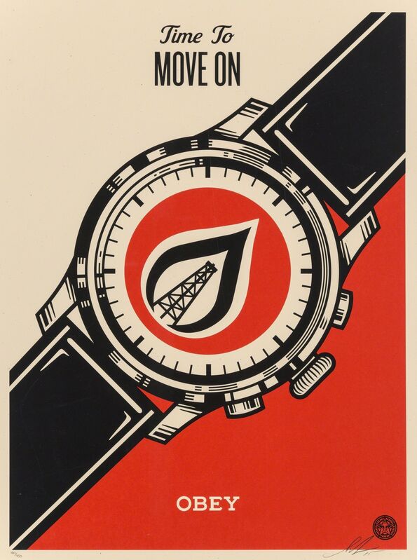 Shepard Fairey, ‘Time To Move On’, 2015, Print, Screenprint in colors on speckled cream paper, Heritage Auctions