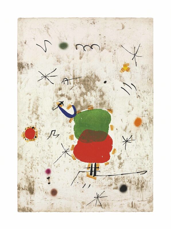 Joan Miró, ‘Maquette for: Persontage I Estels I’, 1979, Print, Collage, ink, pastel, pencil and etching, on Arches wove paper, Christie's