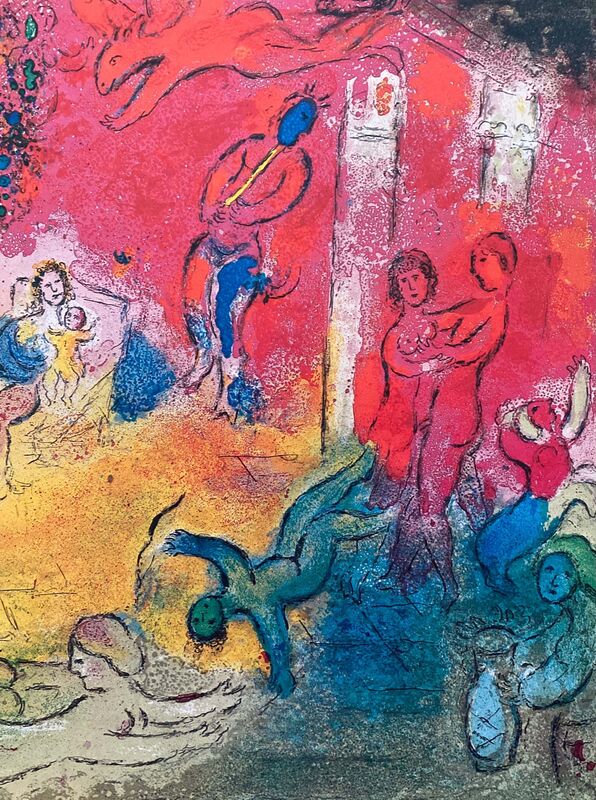 Marc Chagall, ‘“Temple et histoire de bacchus (Temple and History of Bacchus),” from Daphnis et Chloé (Cramer 46; Mourlot 346)’, 1977, Ephemera or Merchandise, Offset lithograph on wove paper, Art Commerce