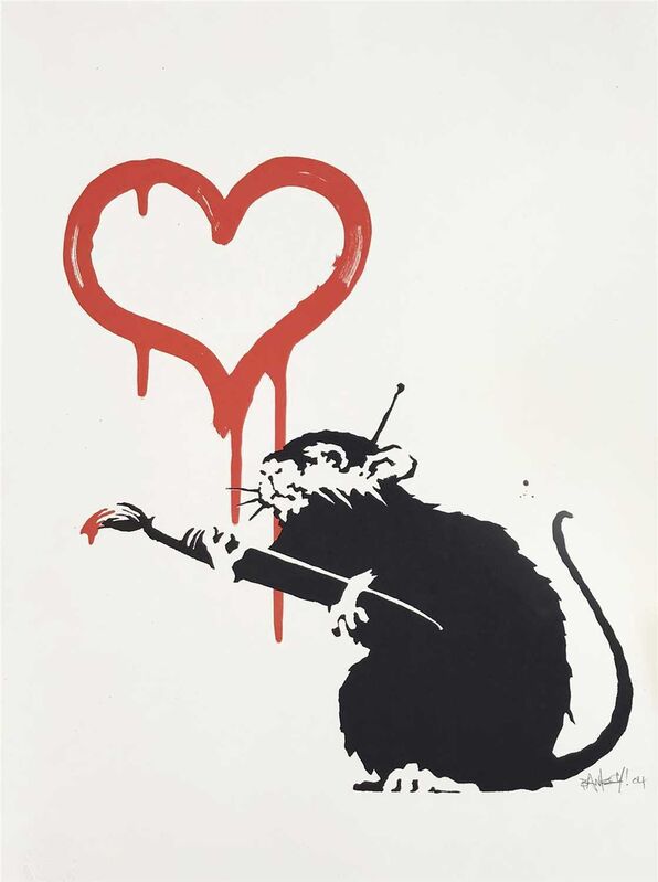 Banksy, ‘Love Rat’, 2004, Print, Screen print in colours on paper, Tate Ward Auctions