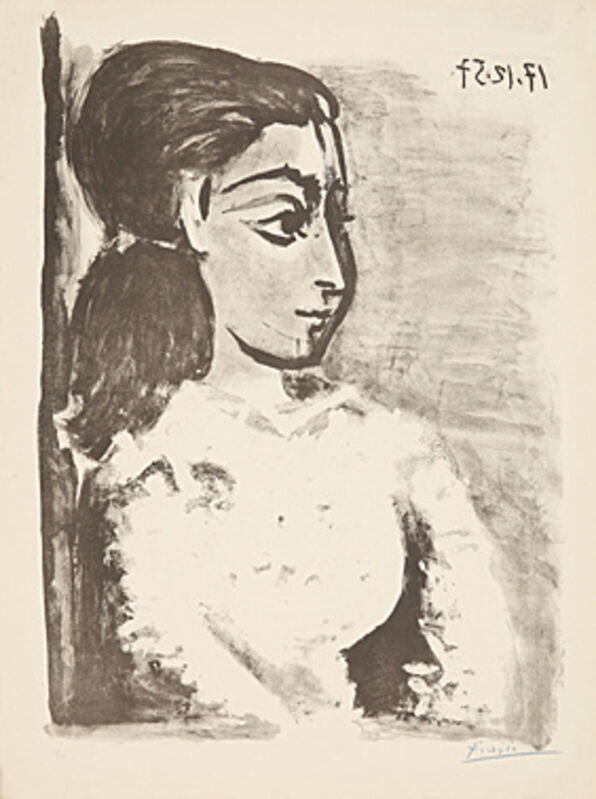 Pablo Picasso, ‘Buste de femme au corsage blanc’, 1957, Print, Lithograph, Galerie Boisseree