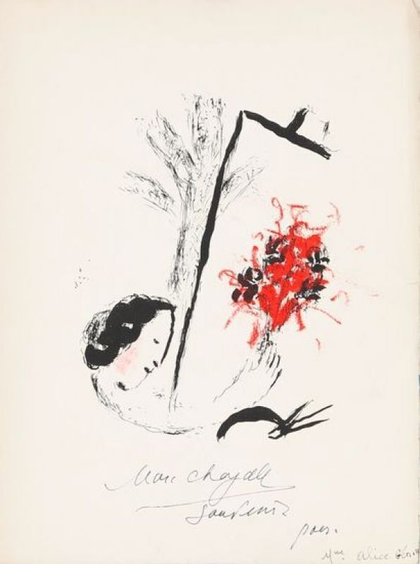 Marc Chagall, ‘Menu of a dinner ’, 1957, Print, Lithograph on paper, Le Coin des Arts