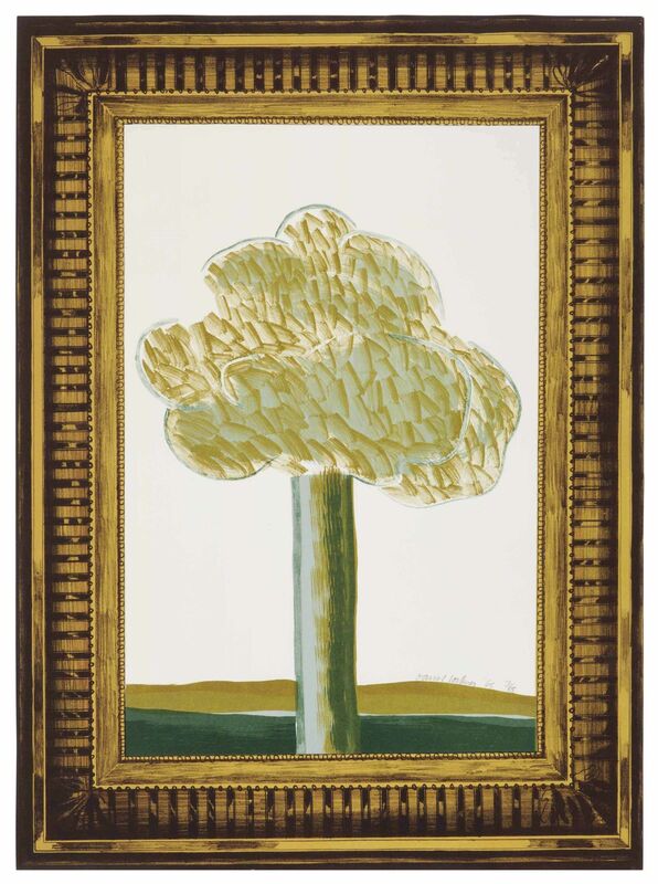 David Hockney, ‘A picture of a landscape in an elaborate gold frame, from A Hollywood Collection’, 1965, Print, Lithograph in colors, on wove paper, Christie's