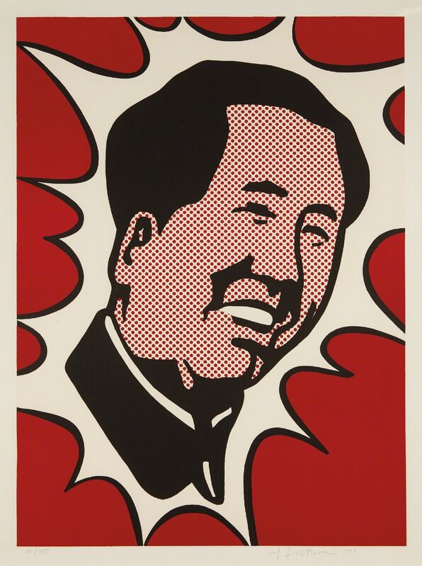 Roy Lichtenstein, ‘Mao’, 1971, Print, Lithograph in colors, on Arches paper, with full margins, accompanied by the deluxe hard-cover book The Adventures of Mao on the Long March by Frederic Tuten, Phillips