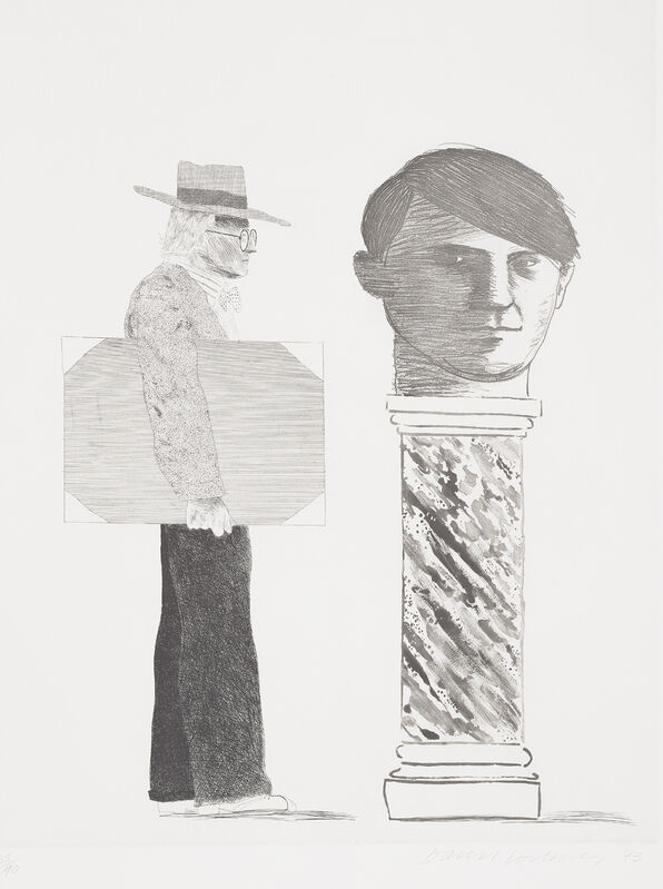 David Hockney, ‘The Student, from Hommage à Picasso (S.A.C. 153, M.C.A.T. 143)’, 1973, Print, Etching, on Arches paper, with full margins., Phillips