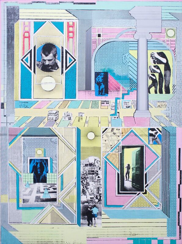 Gwenaël Rattke, ‘Patterns & Perspectives’, 2012, Painting, Acrylic and silkscreen with hand working on canvas, Romer Young Gallery