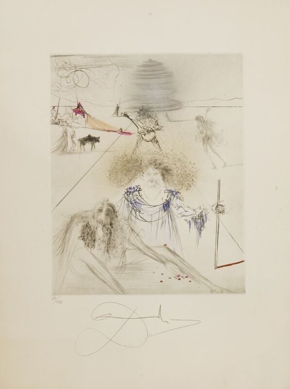 Salvador Dalí, ‘LE VIEIL HIPPY (THE OLD HIPPY)’, 1969, Print, Etching with drypoint and handcolouring, Sworders
