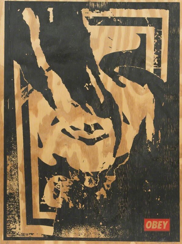 Shepard Fairey, ‘Obey ripped’, 2001, Print, Screenpint on wood, Rudolf Budja Gallery