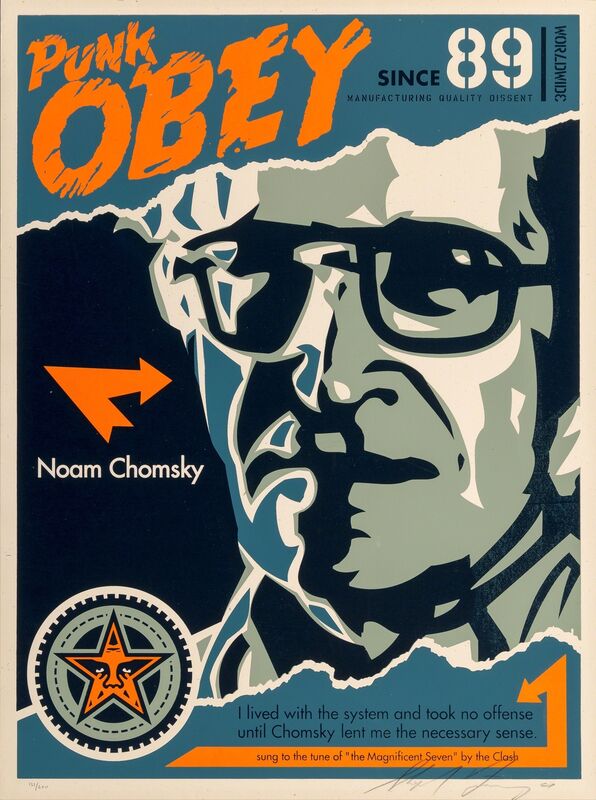 Shepard Fairey, ‘Noam Chomsky’, 2001, Print, Screenprint in colors on speckled cream paper, Heritage Auctions
