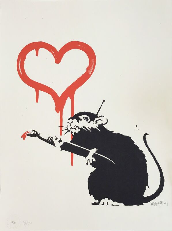 Banksy, ‘Love Rat (AP DN) - Signed ’, 2004, Print, Screen print on paper, Hang-Up Gallery