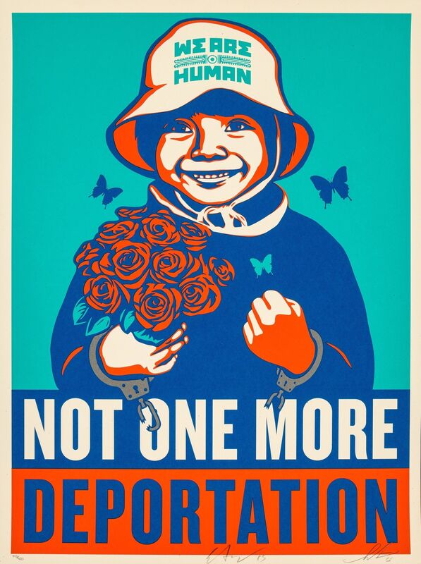 Shepard Fairey, ‘Not One More’, 2015, Print, Screenprint in colors on cream speckled paper, Heritage Auctions