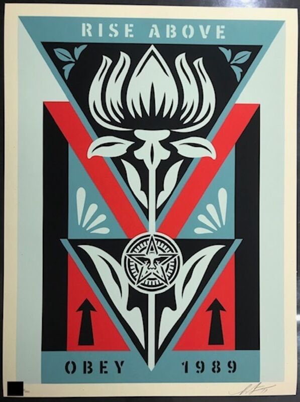 Shepard Fairey, ‘Obey Deco Flower "Black"’, 2019, Print, Screen Print On Speckle Tone Paper, New Union Gallery