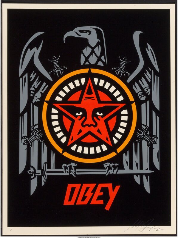 Shepard Fairey, ‘OBEY in Lesser Gods We Trust, Cash for Chaos’, 2002, Print, Screenprint, Heritage Auctions