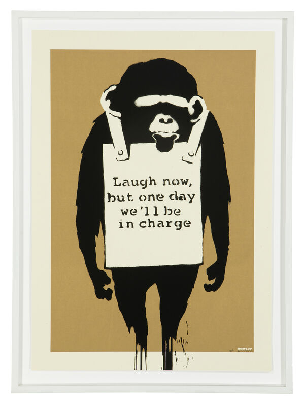 Banksy, ‘LAUGH NOW’, 2004, Print, Screenprint in colors on wove paper under Plexiglas, John Moran Auctioneers
