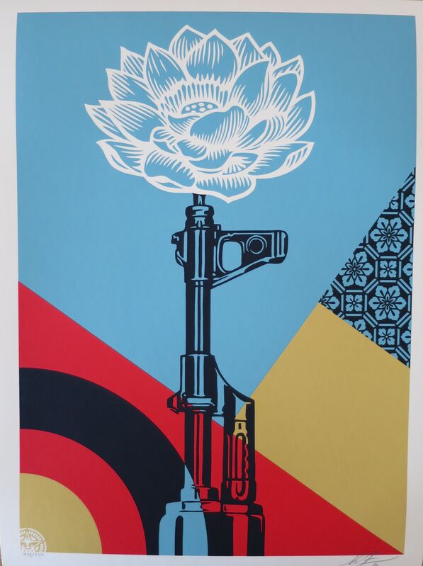 Shepard Fairey, ‘AK-47 LOTUS’, 2021, Print, Serigraphie, Gallery 55 TLV