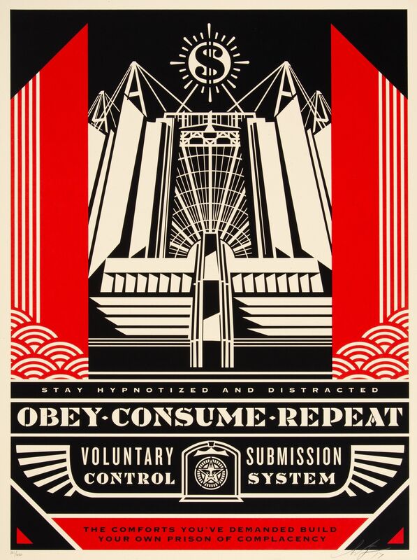 Shepard Fairey, ‘Church of Consumption’, 2017, Print, Screenprint in colors on speckled cream paper, Heritage Auctions