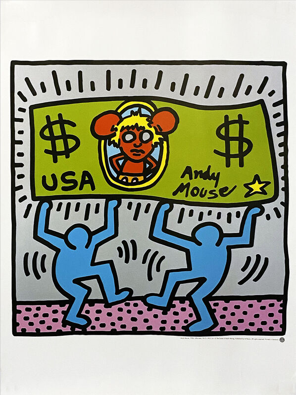 Keith Haring, ‘'Andy Mouse III'’, 1993, Print, Offset lithograph print on heavy, thick fine art paper., Signari Gallery